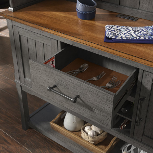 Kingstown Home Raber 51'' Solid Wood Sideboard with Bar Hutch & Reviews